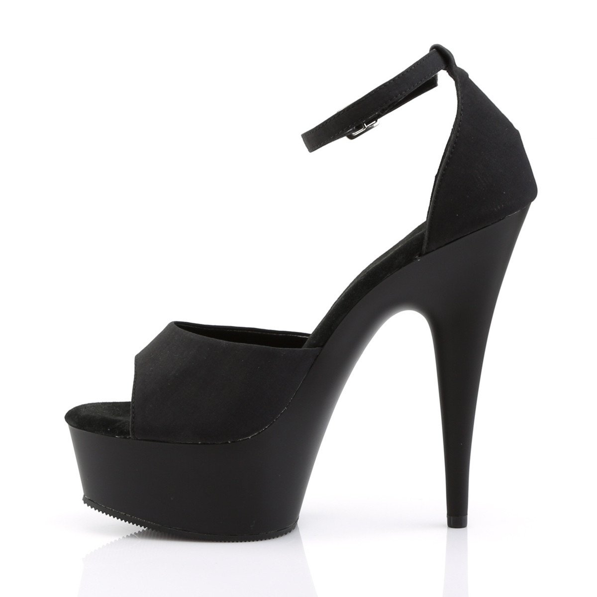 Pleaser Delight-618PS BPS/M - Black Platform High-Heel Ankle Strap Heels