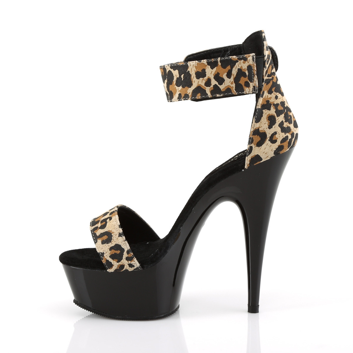 Pleaser Delight-619 LPPS/B - Animal Pattern Platform High-Heel Ankle Strap Heels