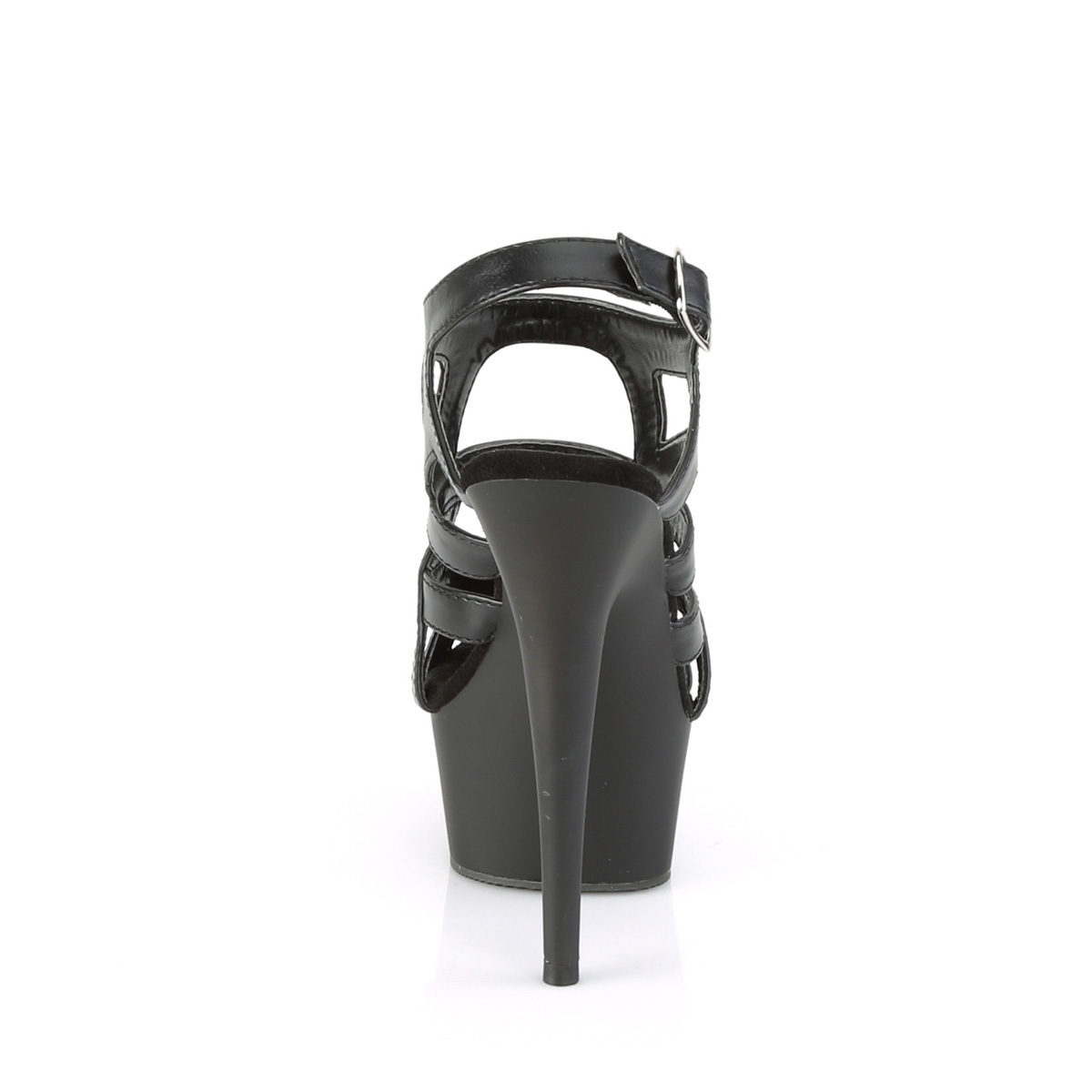 Pleaser Delight-644 BPU/M - Black Platform High-Heel Sandals