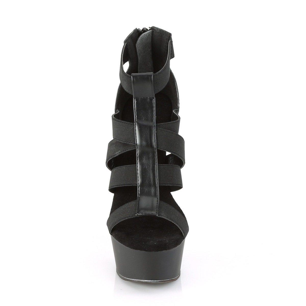 Pleaser Delight-651 BELS-PU/M - Black Platform High-Heel Sandals
