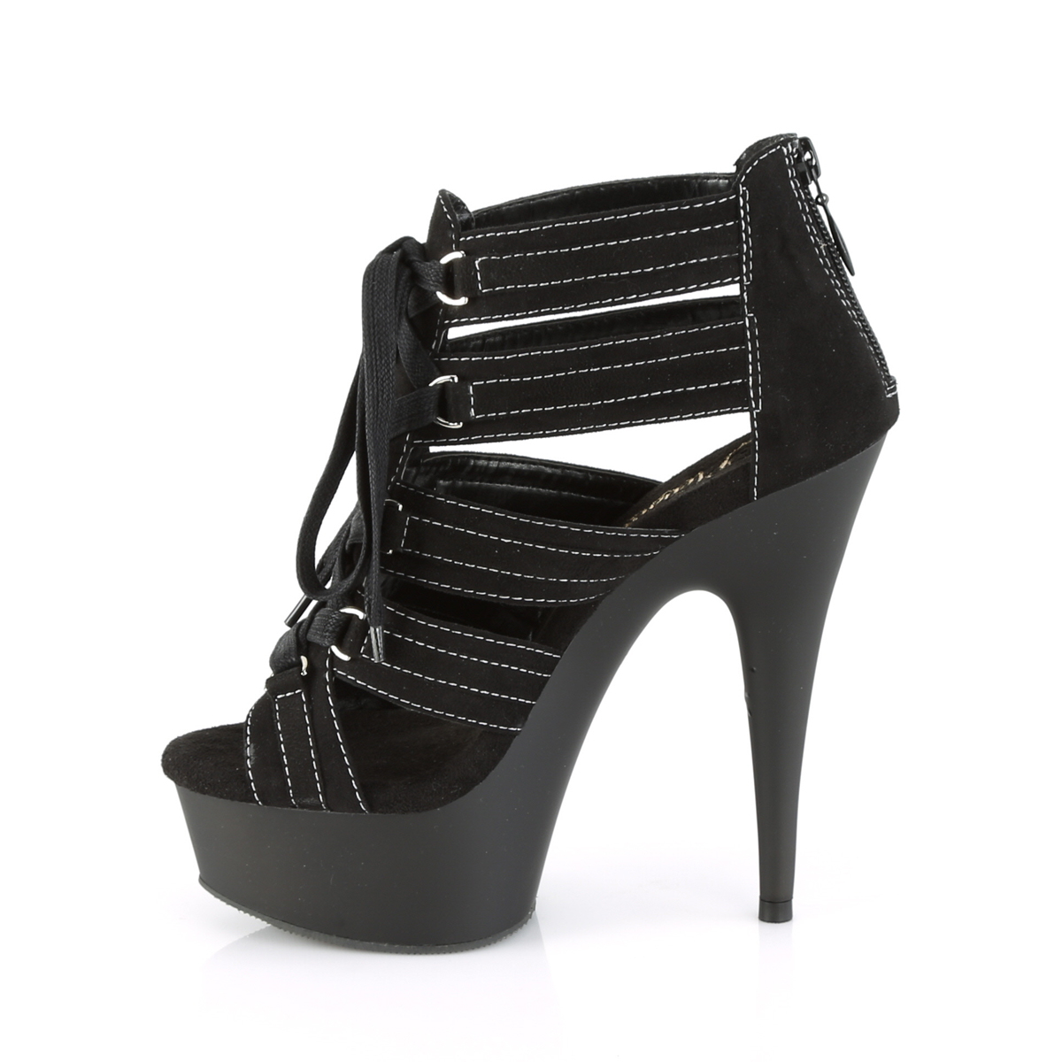 Pleaser Delight-693 BMF/M - Black Platform High-Heel Strap Heels
