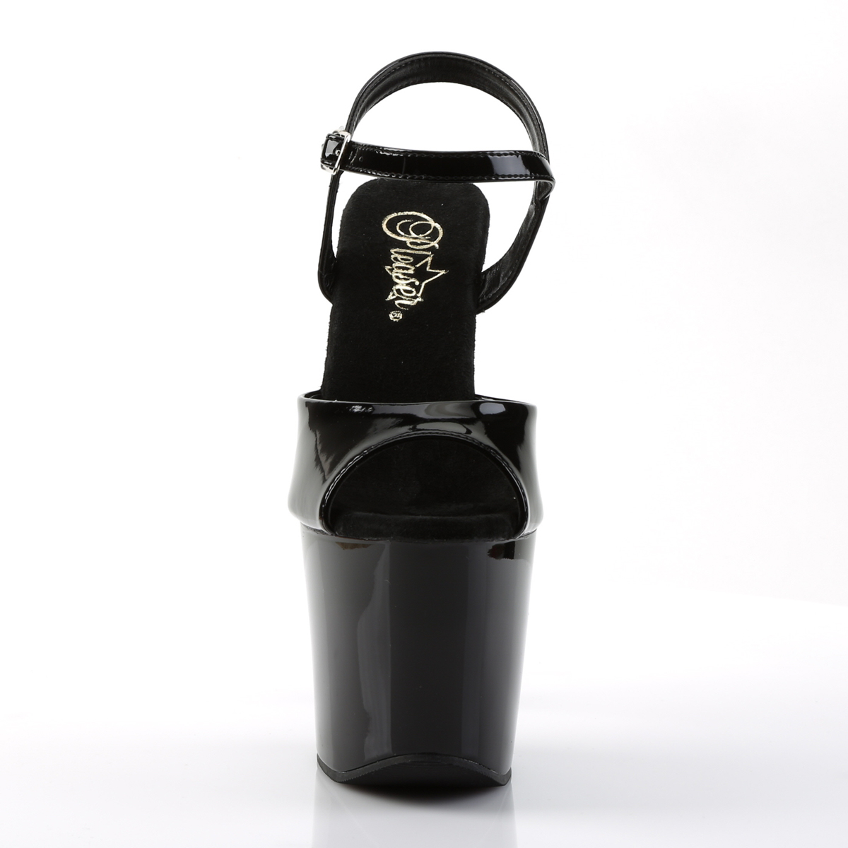 Pleaser Diamond-709 B/M - Shiny Black High-Platform Sandals