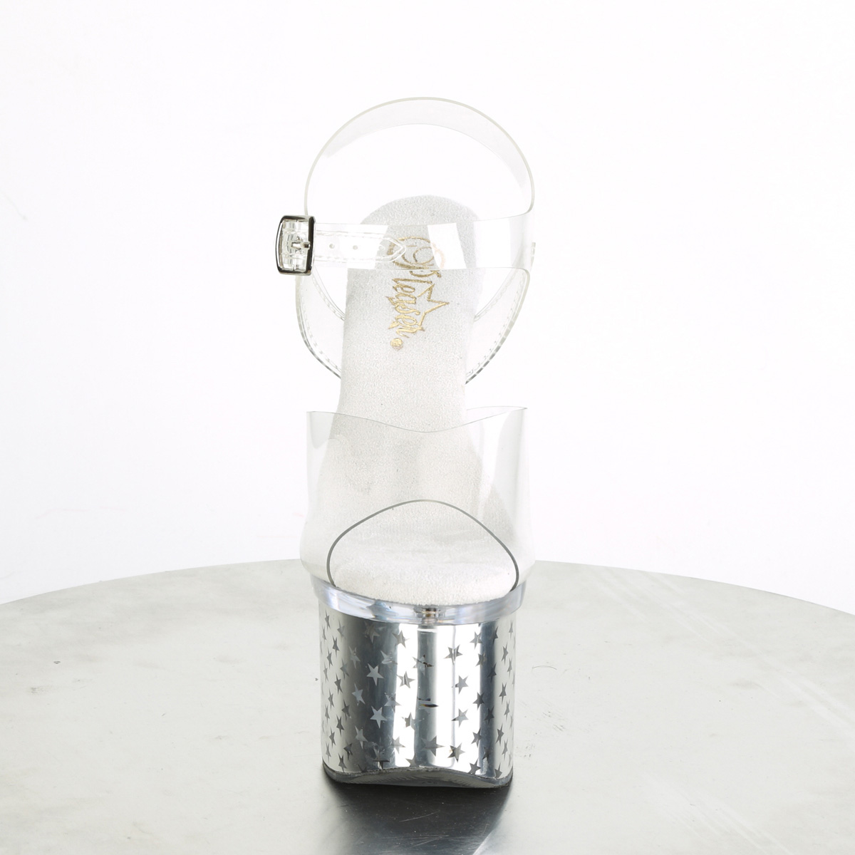 Pleaser Discolite-708STAR C/SCH - Clear Illuminating High-Platform Sandals