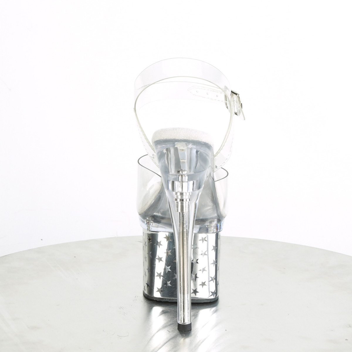 Pleaser Discolite-708STAR C/SCH - Clear Illuminating High-Platform Sandals