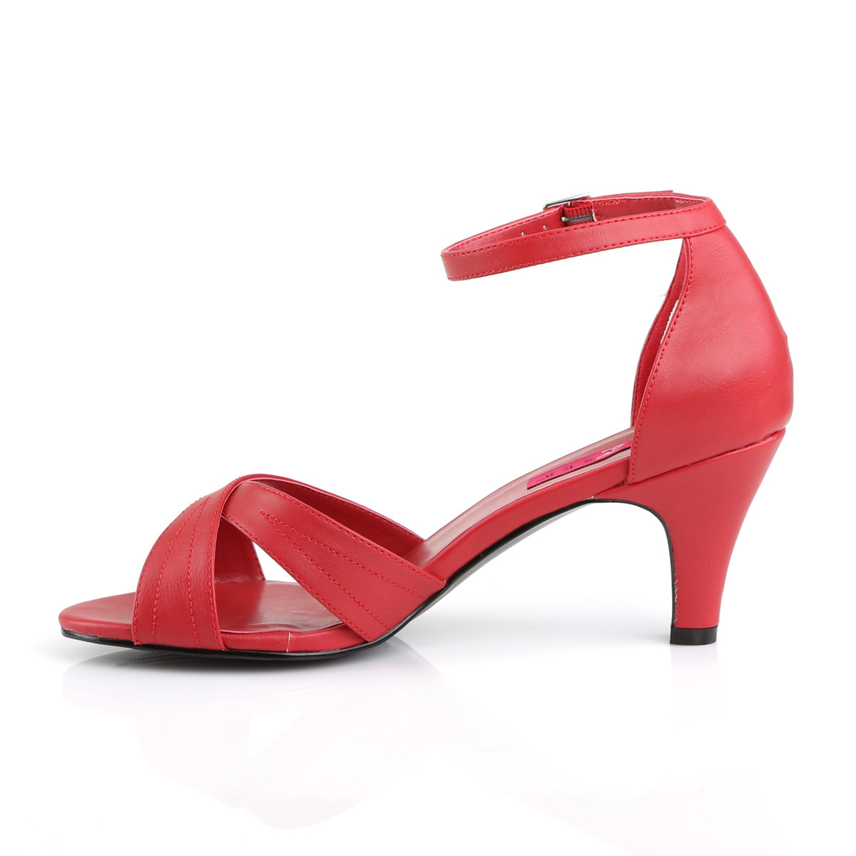 Pleaser Pink Label Divine-435 RPU - Red Heeled Single Sole Sandals