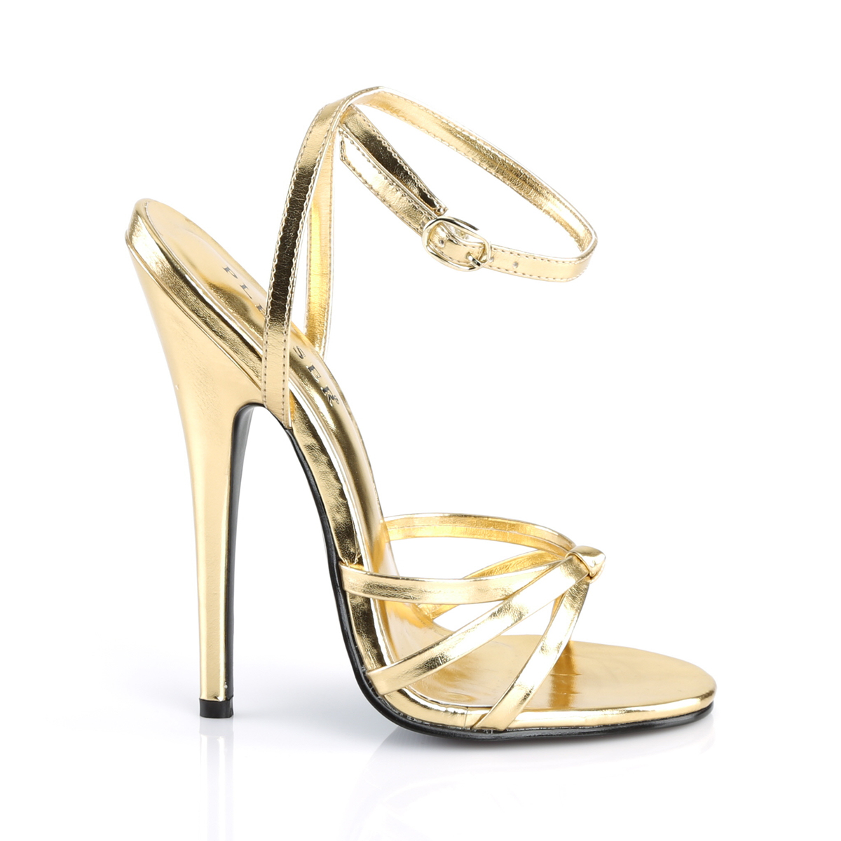 Devious Domina-108 GMPU - Gold High-Heel Single Sole Sandals
