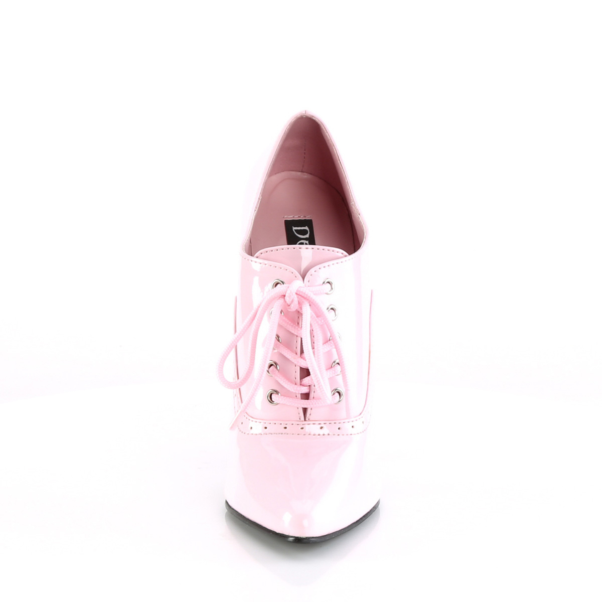 Devious Domina-460 BP - Shiny Pink High-Heel Single Sole Ankle Booties