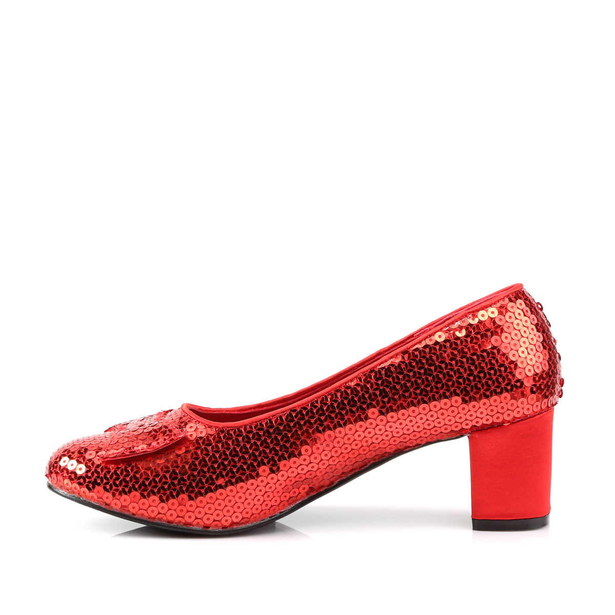 Funtasma Dorothy-01 R/SEQ - Red Chunky-Heel Stilettos