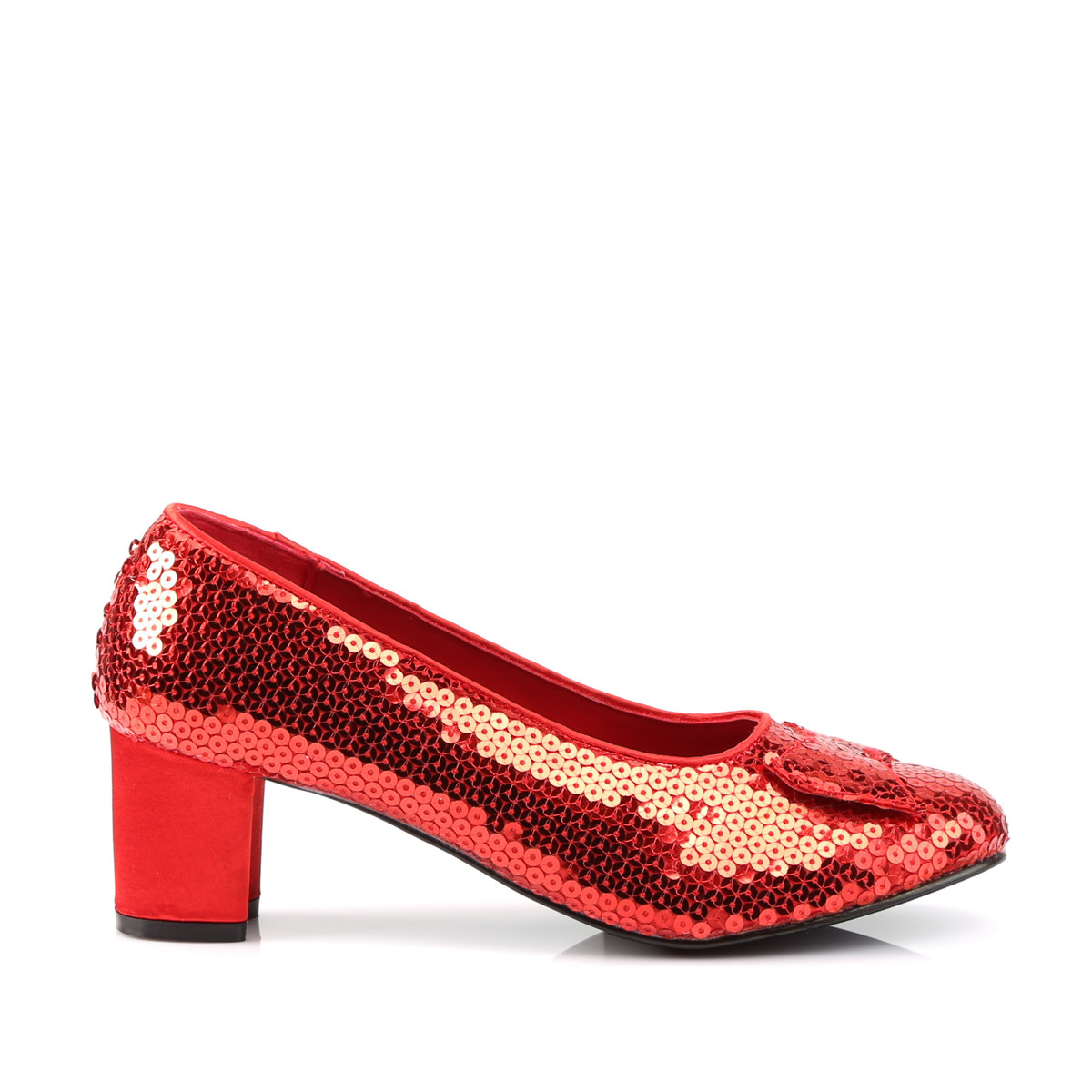 Funtasma Dorothy-01 R/SEQ - Red Chunky-Heel Stilettos
