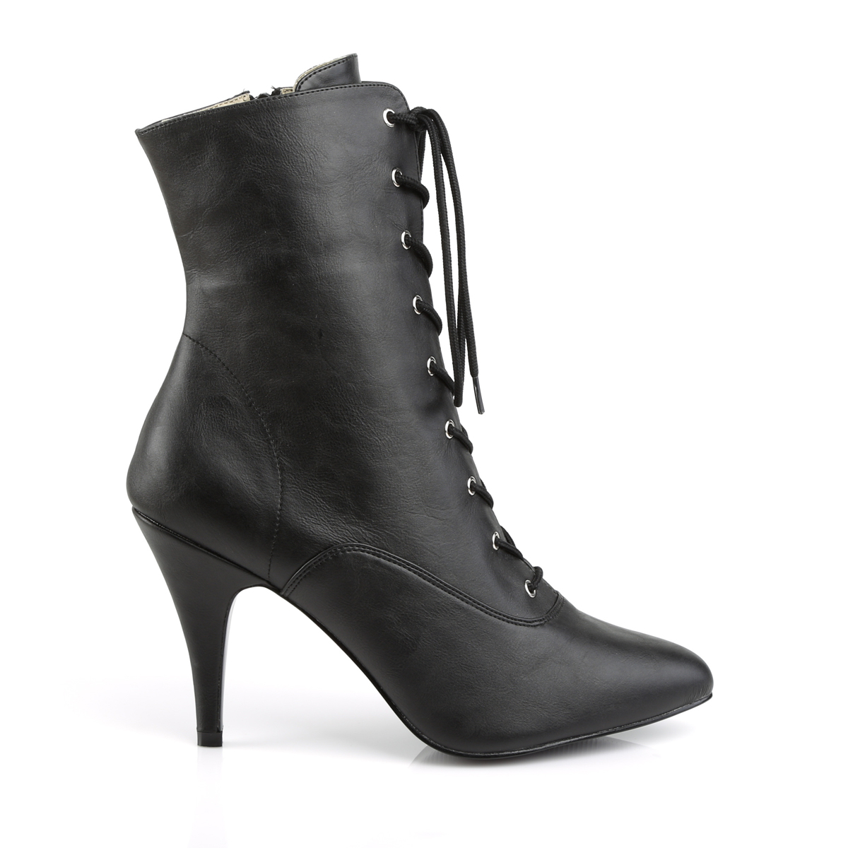 Pleaser Pink Label Dream-1020 BPU - Black High-Heel Single Sole Ankle Boots