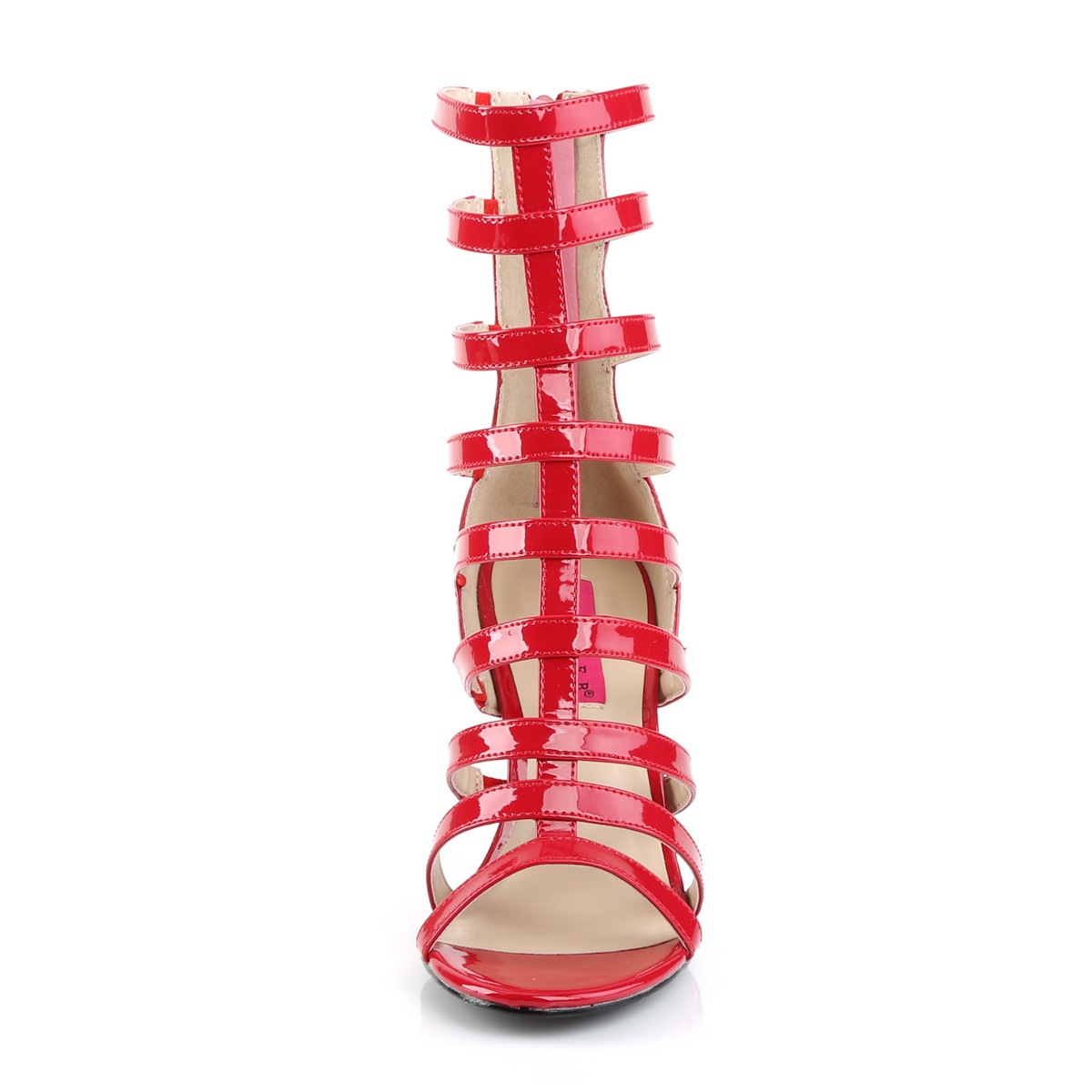 Pleaser Pink Label Dream-438 R - Shiny Red High-Heel Single Sole Strap Heels