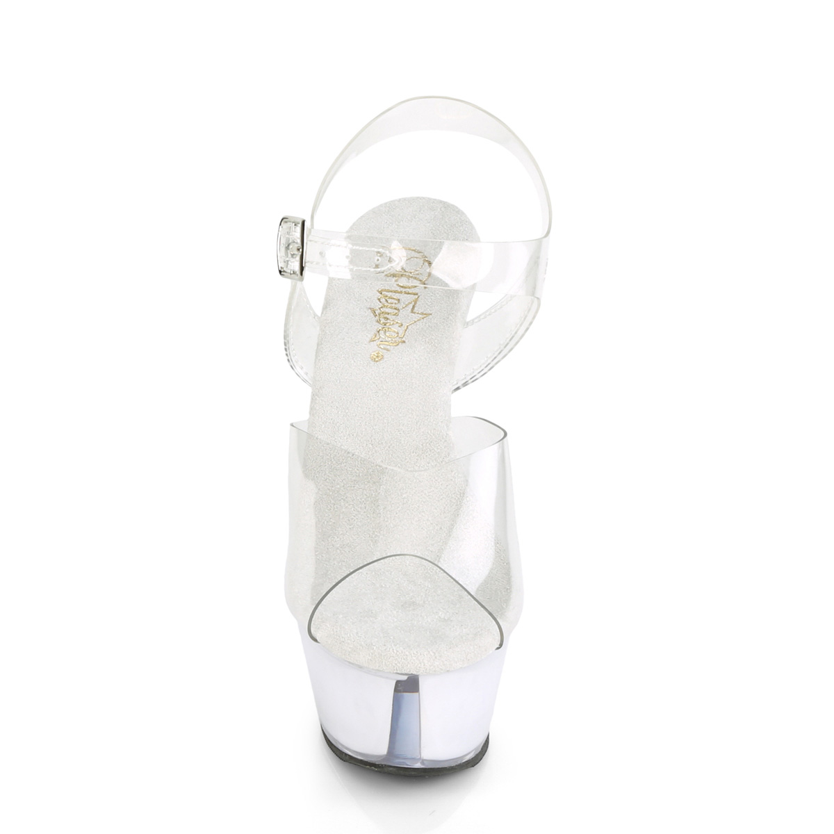 Pleaser Echolite-208 C/WGLOW - Clear Platform High-Heel Sandals