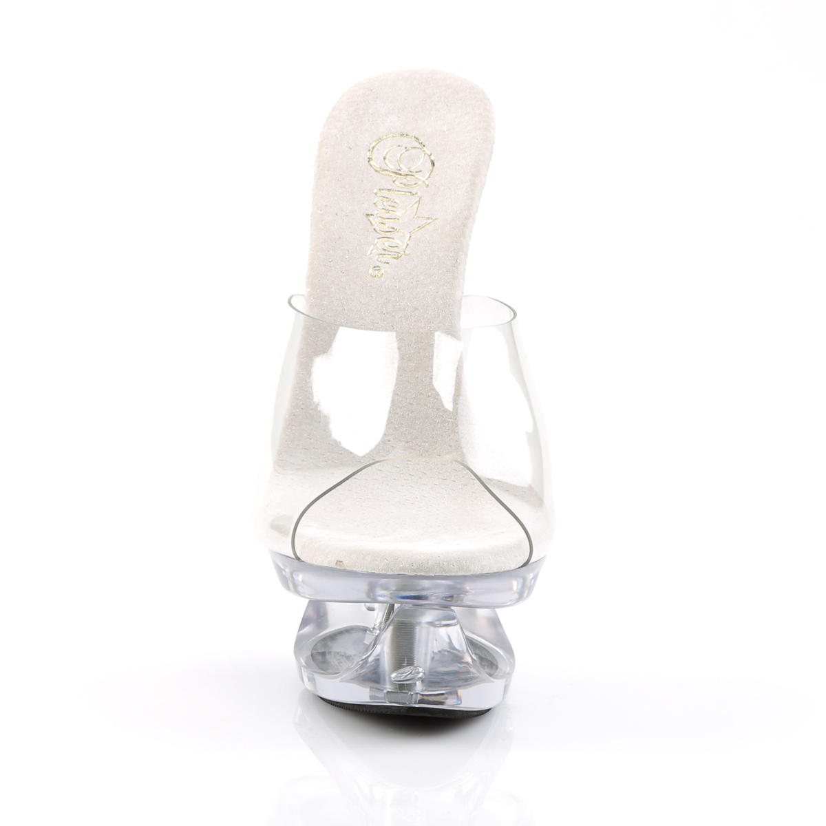 Pleaser Eclipse-601 C/M - Clear Platform High-Heel Slides