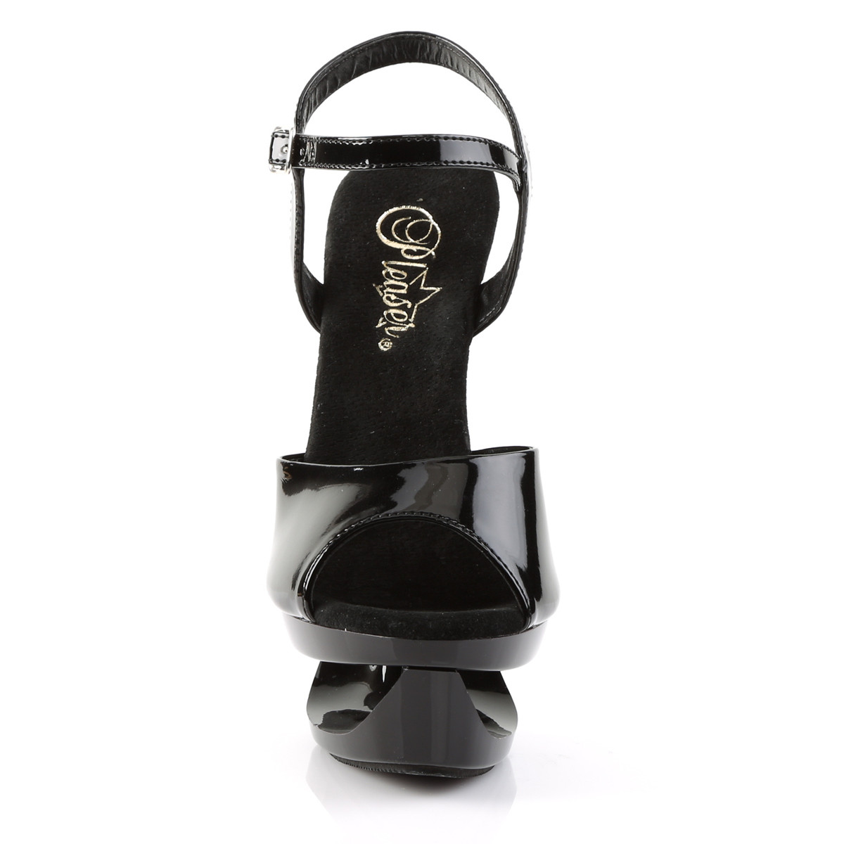 Pleaser Eclipse-609 B/M - Shiny Black Platform High-Heel Sandals