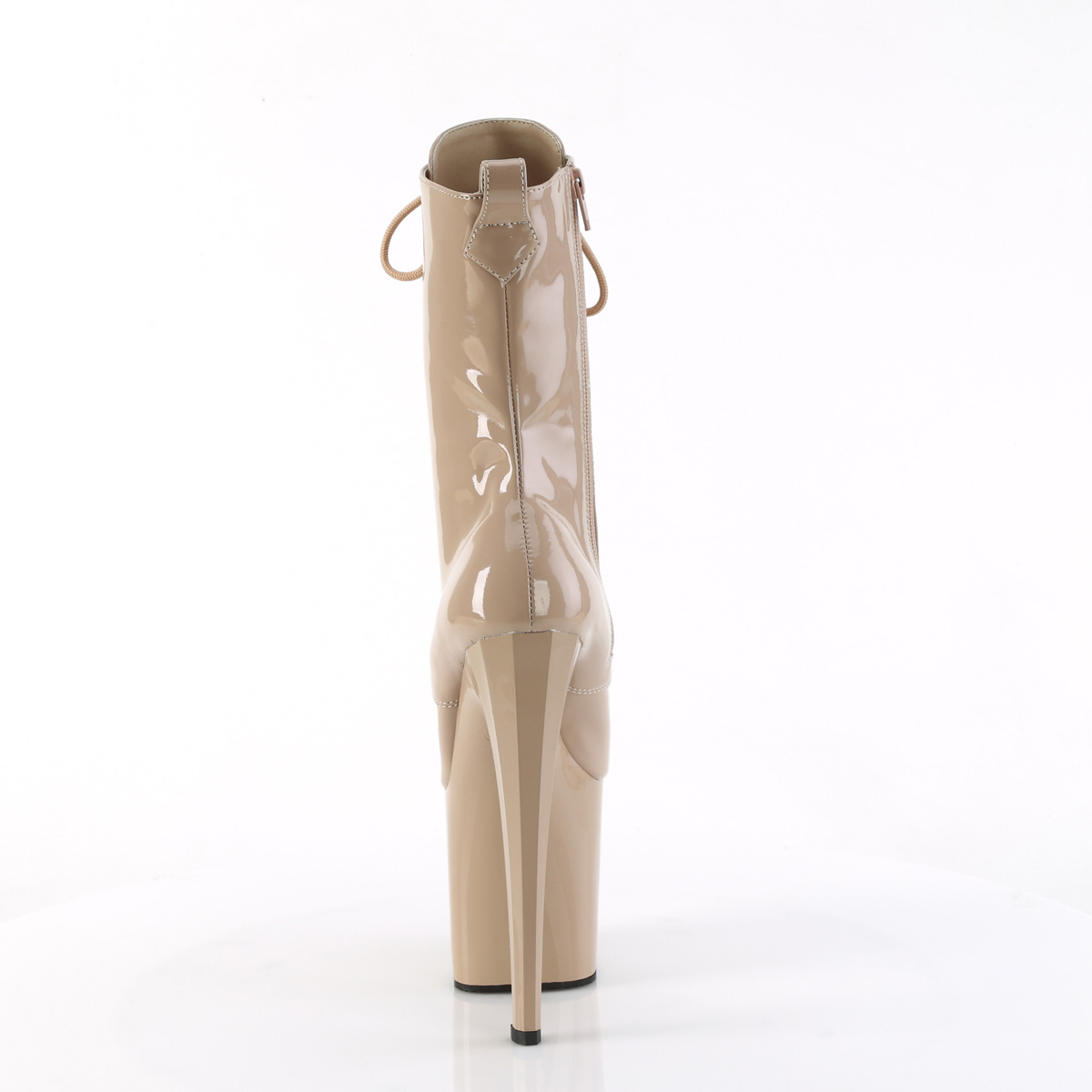 Pleaser Enchant-1040 ND/M - Shiny Beige High-Platform Ankle Boots