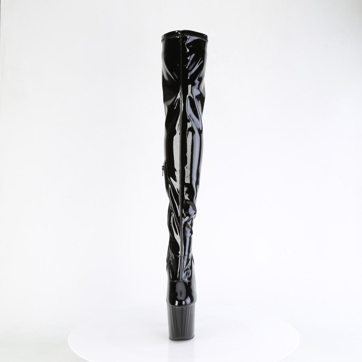 Pleaser Enchant-3000 B/M - Shiny Black High-Platform Thigh High Boots