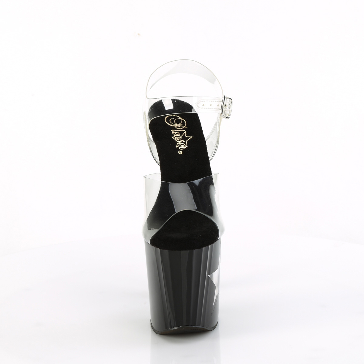 Pleaser Enchant-708LT-STAR C/B-SG - Clear Illuminating High-Platform Sandals