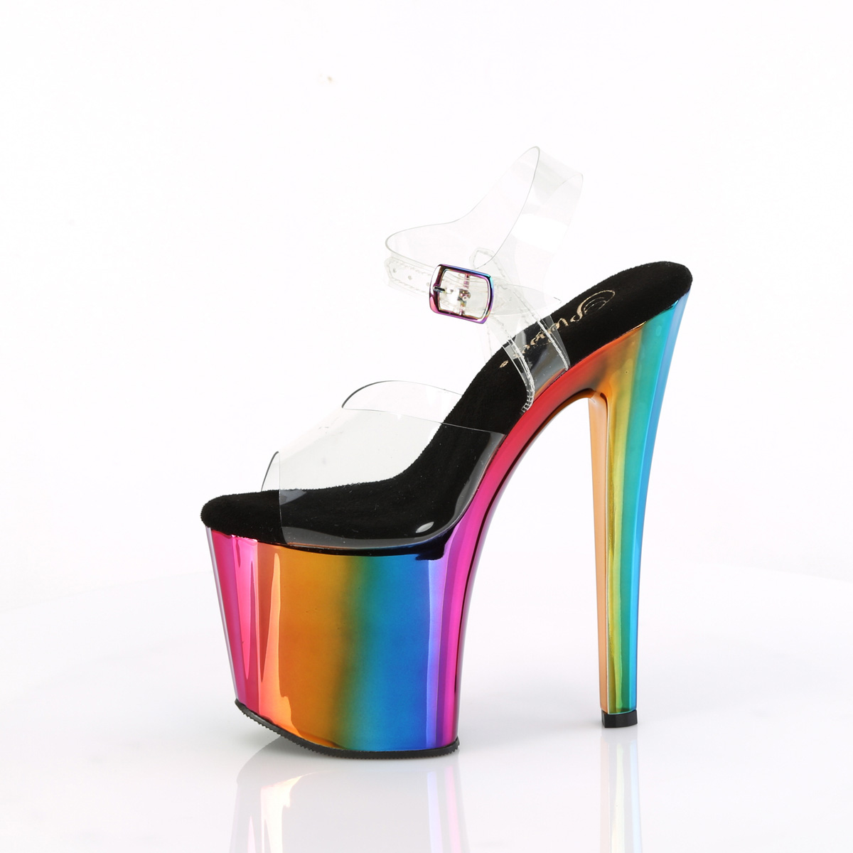 Pleaser Enchant-708RC C/RBOWCH - Clear High-Platform Sandals