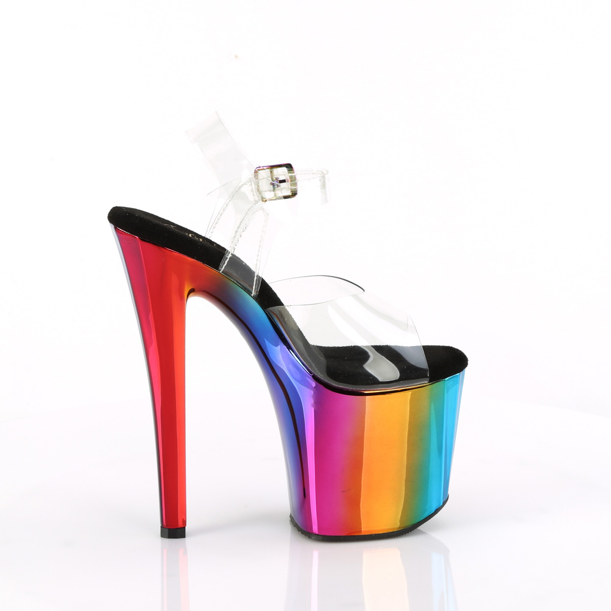 Pleaser Enchant-708RC C/RBOWCH - Clear High-Platform Sandals