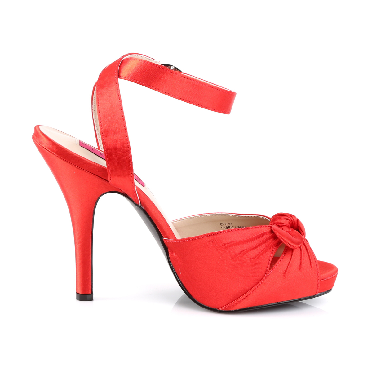 Pleaser Pink Label Eve-01 RSA - Red High-Heel Single Sole Sandals