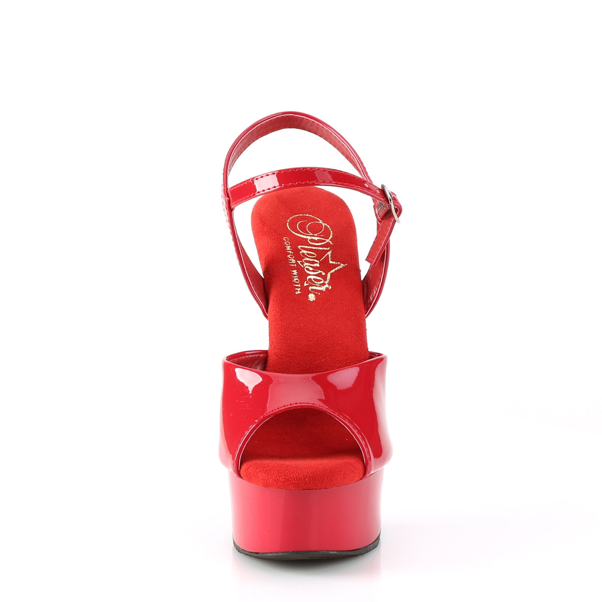 Pleaser Excite-609 R/M - Shiny Red Platform High-Heel Sandals