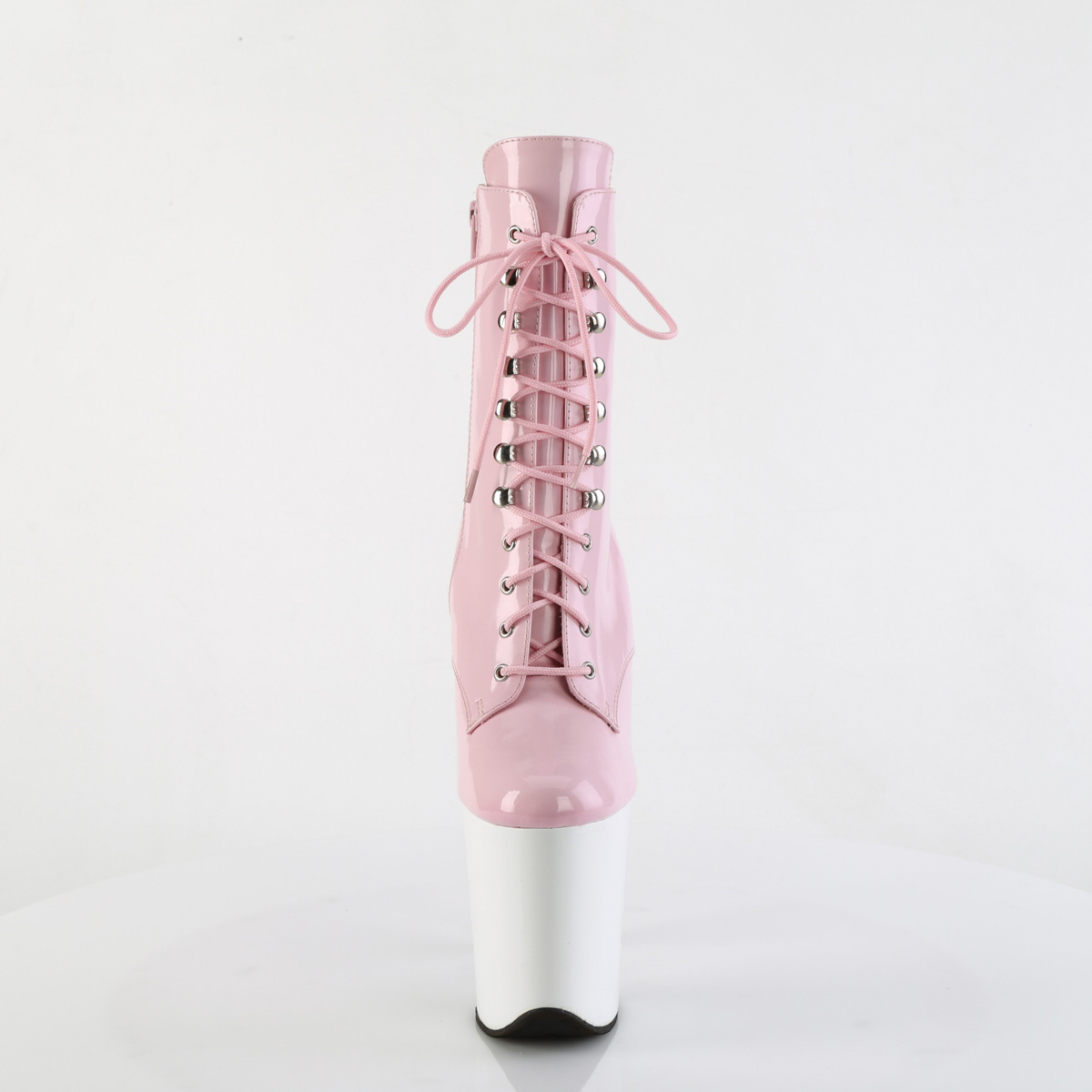 Pleaser Flamingo-1020 BP/W - Shiny Pink High-Platform Ankle Boots