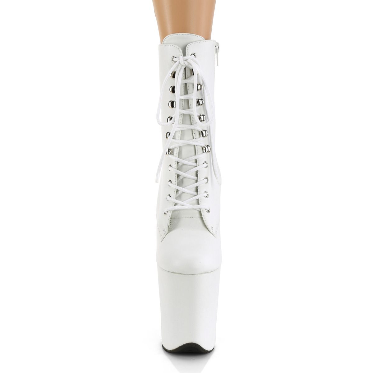 Pleaser Flamingo-1020LWR WLE/M - White High-Platform Ankle Boots