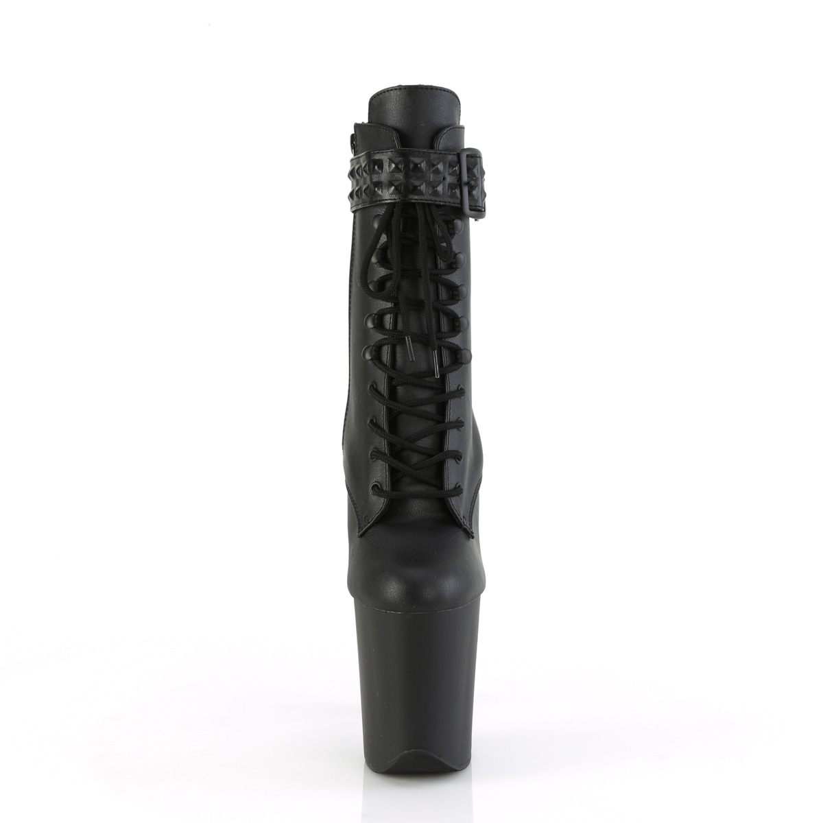 Pleaser Flamingo-1020STR BPU/M - Black High-Platform Ankle Boots