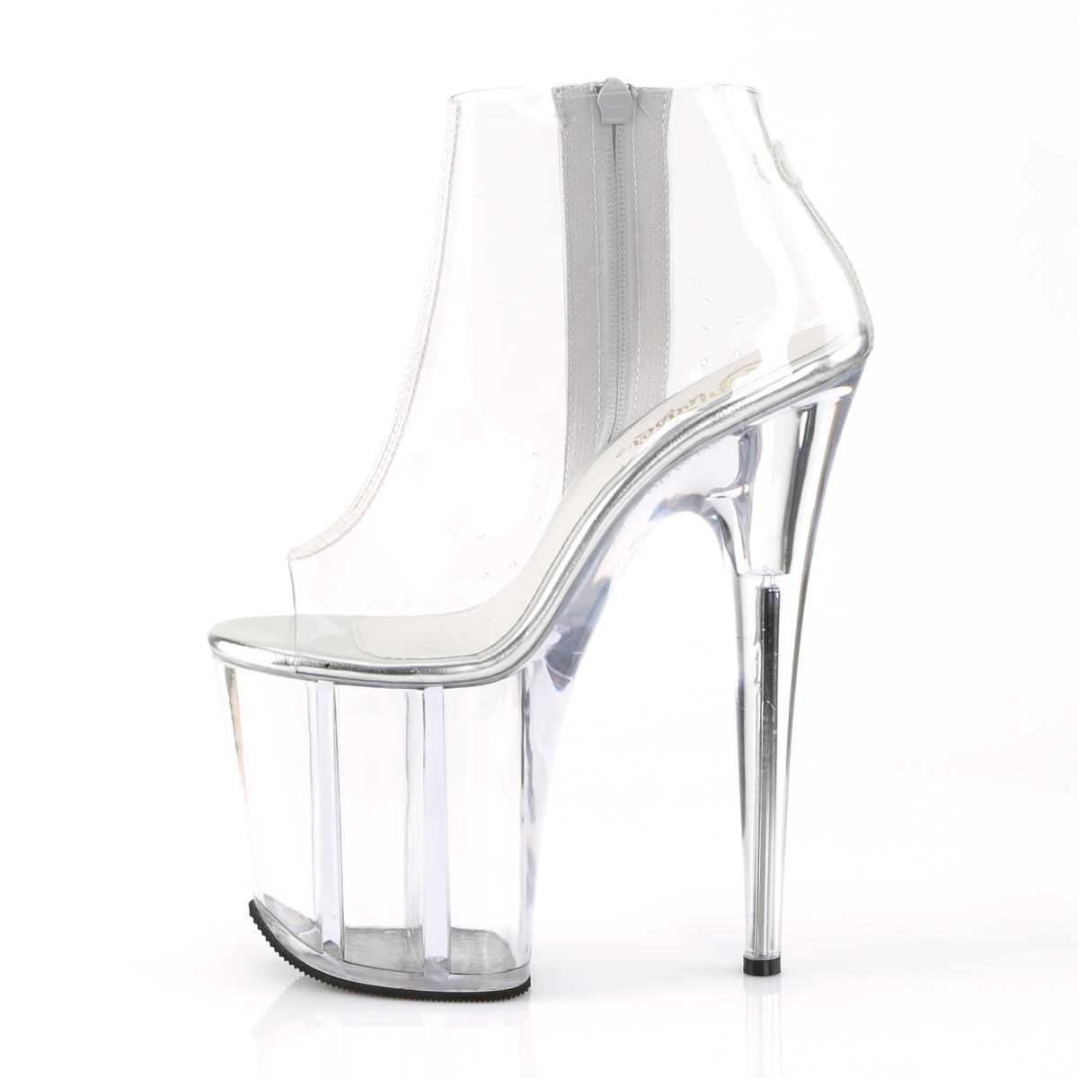 Pleaser Flamingo-1023 C/M - Clear High-Platform Ankle Boots