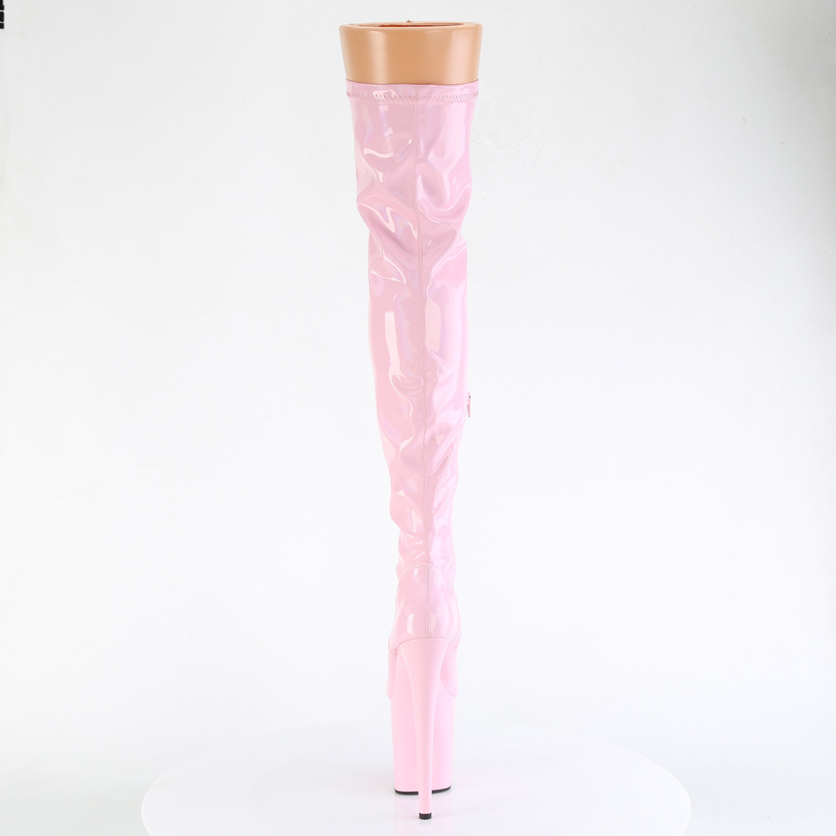 Pleaser Flamingo-3000HWR BPHG/M - Shiny Pink High-Platform Knee High Boots