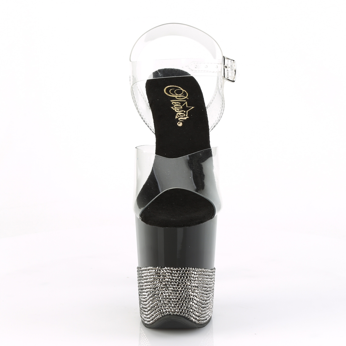 Pleaser Flamingo-808-3 C/B-PW - Clear High-Platform Sandals