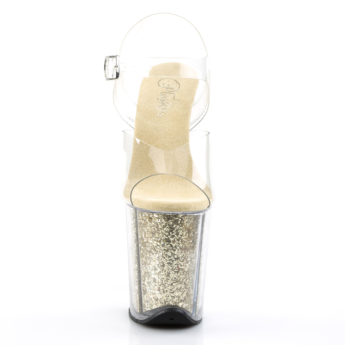 Pleaser Flamingo-808G C/G - Clear High-Platform Sandals