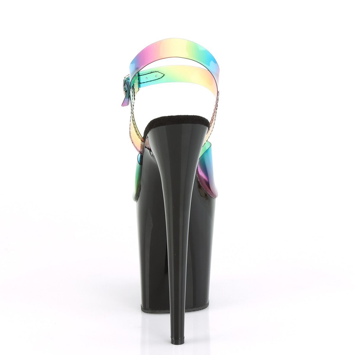 Pleaser Flamingo-808RB RBOWPVC/B - Multicolour High-Platform Sandals