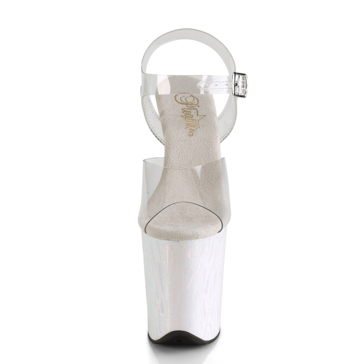 Pleaser Flamingo-808SPLA-2 C/WHG - Clear High-Platform Sandals