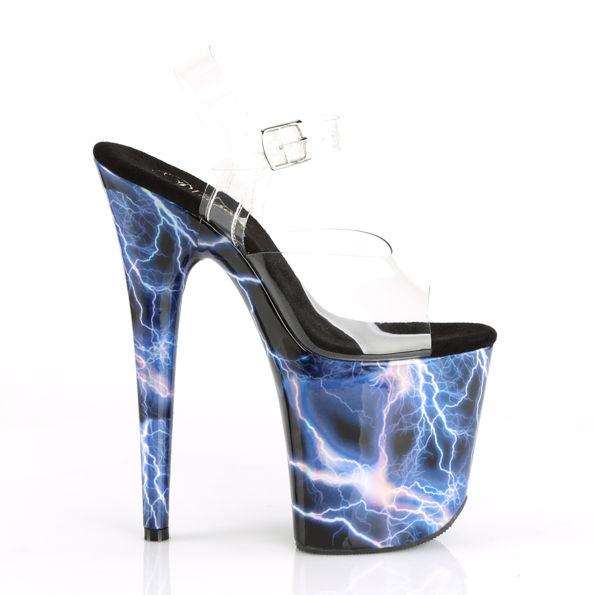 Pleaser Flamingo-808STORM C/BLUHG - Clear High-Platform Sandals