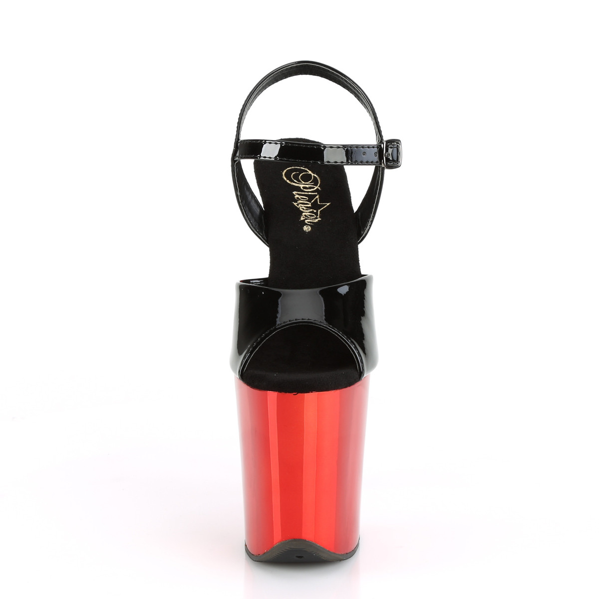 Pleaser Flamingo-809 B/RCH - Shiny Black High-Platform Sandals