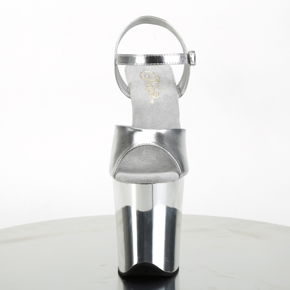 Pleaser Flamingo-809 SPU/SCH - Silver High-Platform Sandals