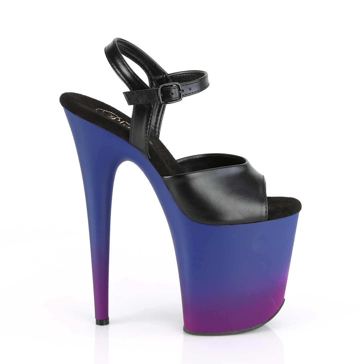 Pleaser Flamingo-809BP BPU/BLU-PP - Black High-Platform Sandals