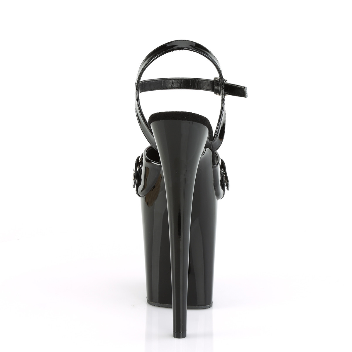 Pleaser Flamingo-809GB B/M - Shiny Black High-Platform Sandals