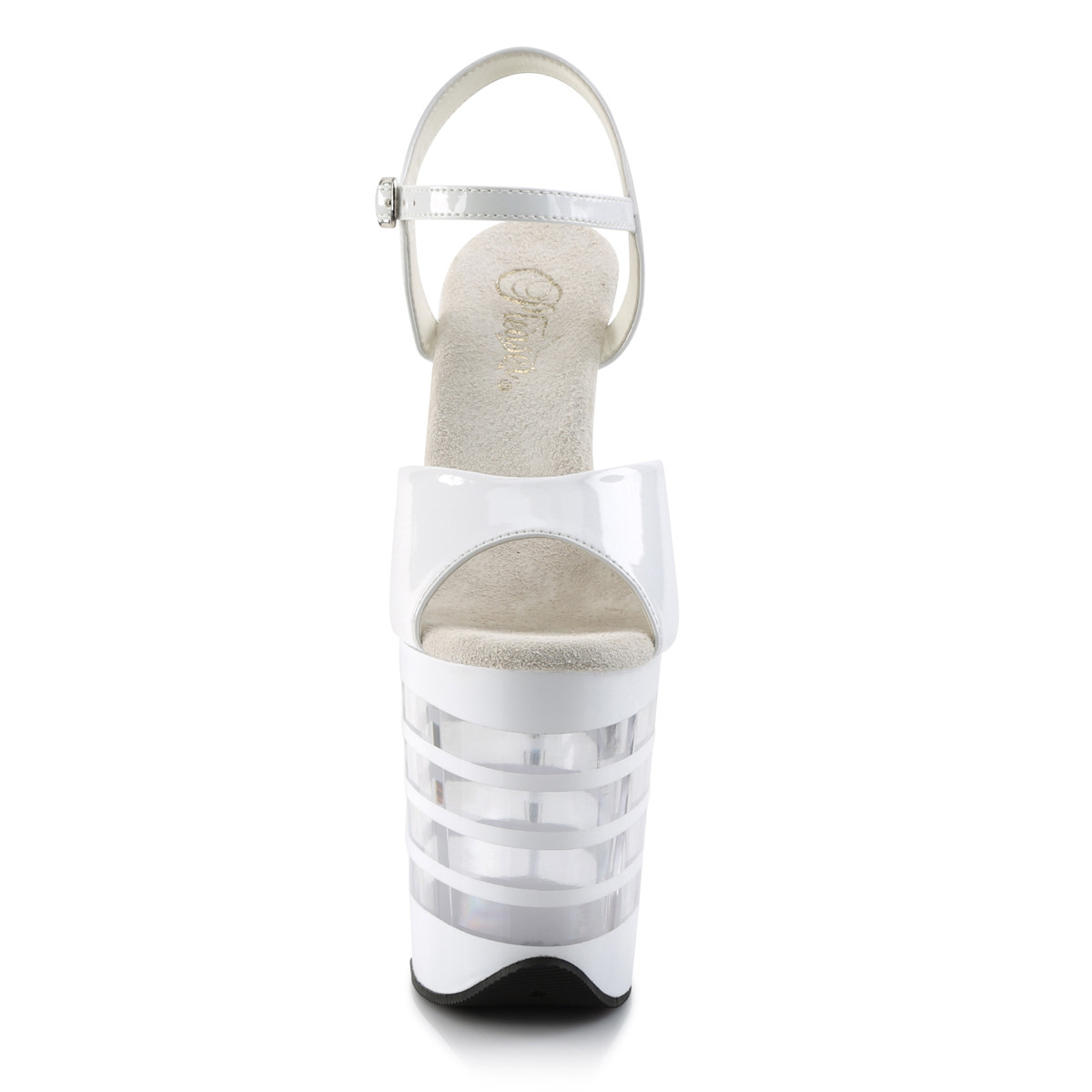 Pleaser Flamingo-809LN W/M - Shiny White High-Platform Sandals