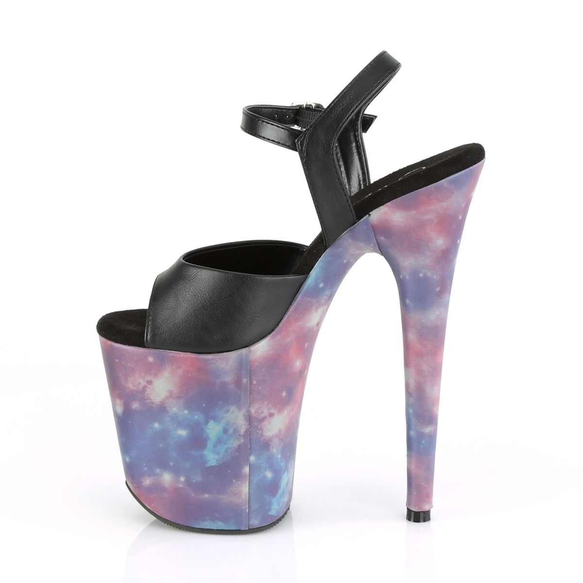 Pleaser Flamingo-809REFL BPU/PPBL - Black High-Platform Sandals