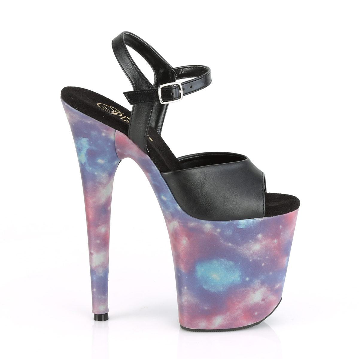 Pleaser Flamingo-809REFL BPU/PPBL - Black High-Platform Sandals