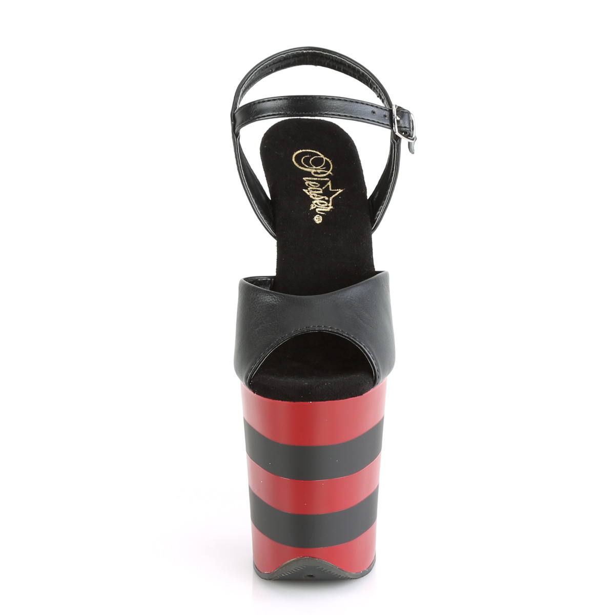 Pleaser Flamingo-809SR BPU/R-B - Black High-Platform Sandals