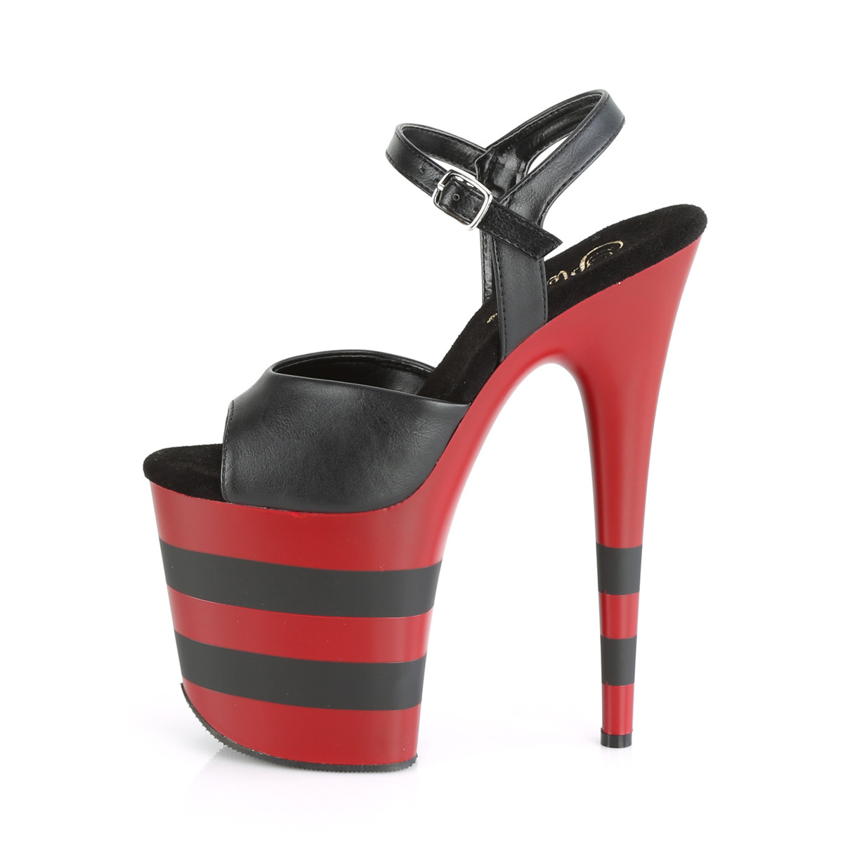 Pleaser Flamingo-809SR BPU/R-B - Black High-Platform Sandals