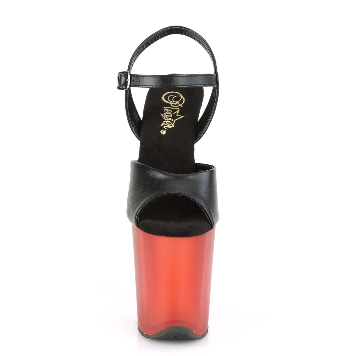 Pleaser Flamingo-809T BPU/R - Black High-Platform Sandals