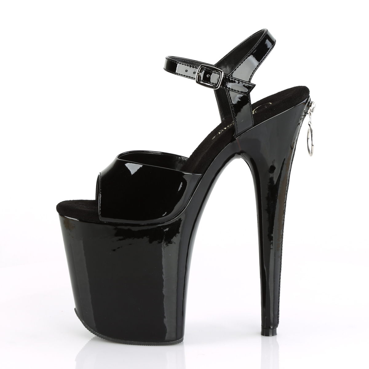 Pleaser Flamingo-809Z B/M - Shiny Black High-Platform Sandals
