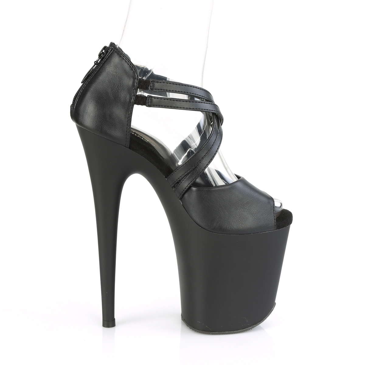 Pleaser Flamingo-865 BPU/M - Black High-Platform Sandals