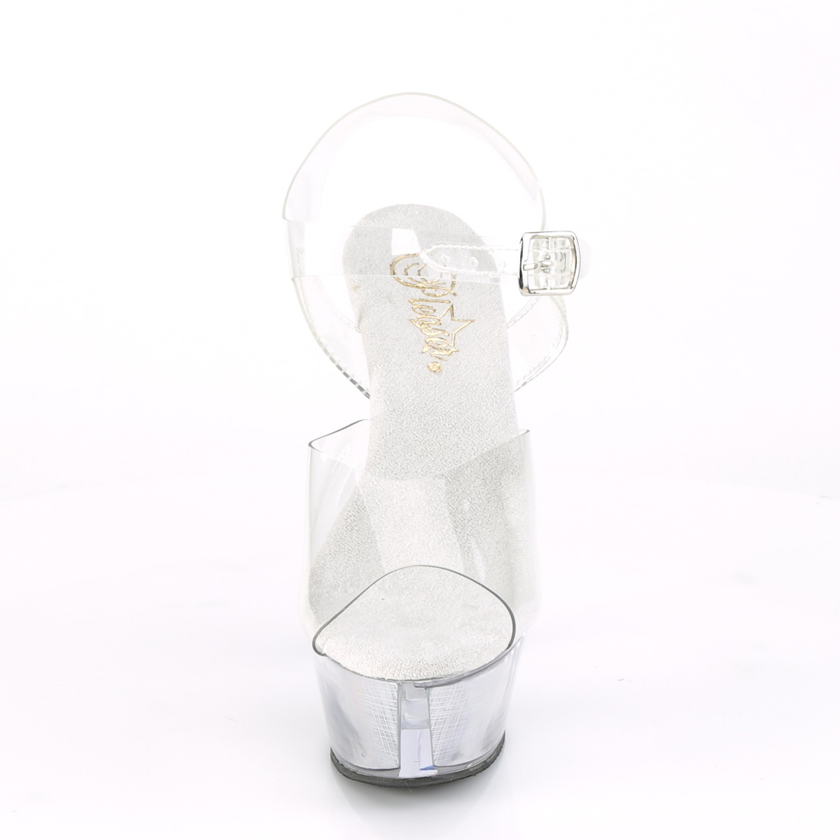 Pleaser Flashdance-208CH C/SHG - Clear Illuminating Platform High-Heel Sandals