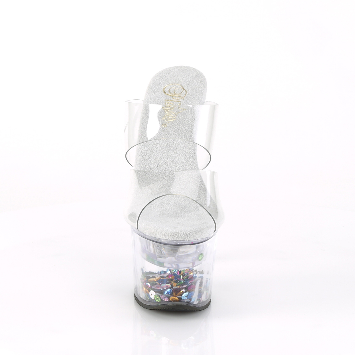 Pleaser Flashdance-702SQ C/C-SQ - Clear Illuminating High-Platform Sandals