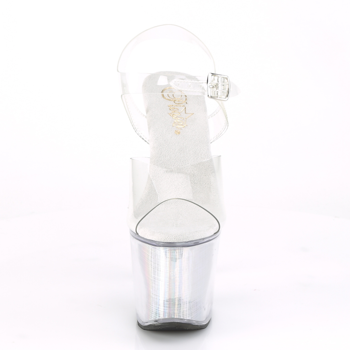 Pleaser Flashdance-708SCH C/SHG - Clear Illuminating High-Platform Sandals